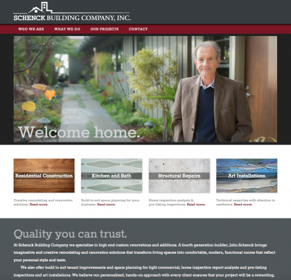 Schenck Building Company website by Canopy Marketing